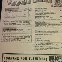 One side of the menu is totally vegan    at Evel Pie in Las Vegas