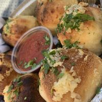 Vegan garlic knots   at Evel Pie in Las Vegas
