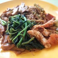 Fresh veggies and sanbal prawn at Shu Shi Piao Xiang Vegetarian 素食飄香 - Hougang in Northeast Singapore