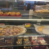 Bake selections in display case at M Bakery in Central Singapore