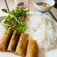 Bun nem (spring rolls with noodles)  at Sesame in Hanoi