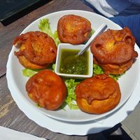 Fried mushrooms - delicious crust! at El Guanche "Alte Schule" in Tenerife