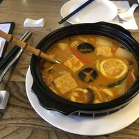 Tom yum soup  at The Lakeside Veggie in Hangzhou