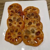 Caramelised lotus roots  at The Lakeside Veggie in Hangzhou