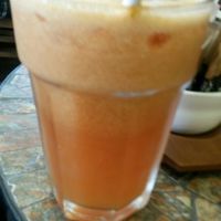 Orange and acerola juice at Cacau Brazilian Patisserie in Redcar