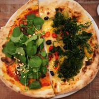 I had half each of two vegan pizzas and took the other halves home! at Urbano 32 in Chester