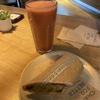 Falafel wrap and açai smoothie   at Dean & David - Karl Liebknecht in Berlin