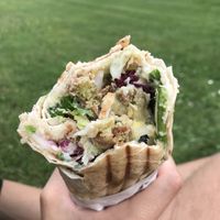 falafel sandwich with eggplant mousse at Yalla Yalla Falafel in Bremen