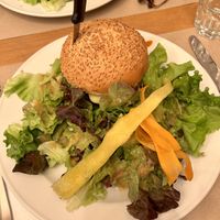 Vegan burger & salad  at St Gervais in Biel
