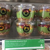 vegan green smoothie breakfast bowl  at Pret A Manger - Great Eastern St in London