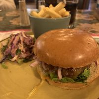 Vegan cheeseburger   at Delfino Lounge in Poole