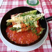 Many different vegan options (about half of the menu is vegan). The lasagna tasted amazing. Definitely worth a visit if you are around the area! at Stiftskeller in St Florian