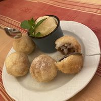 Gluten free nougat-rice dumplings with vanilla ice cream at Stiftskeller in St Florian