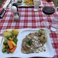 Mushroom-roast with dumplings, potatoes and veggies   at Stiftskeller in St Florian