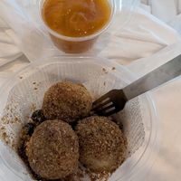 Nougatknödel mit Marillenmarmelade at Stiftskeller in St Florian