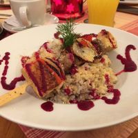 Risotto with tofu skewers at Stiftskeller in St Florian