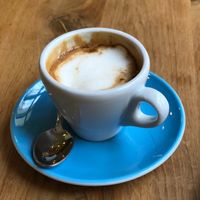 Cortado con Soja at La Colectiva Cafe in Madrid