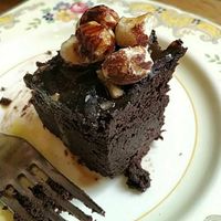 Brownie de remolacha at La Colectiva Cafe in Madrid