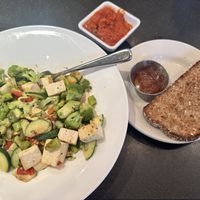 Tofu scramble with wheat toastt  at Meli Cafe - Dearborn in Chicago