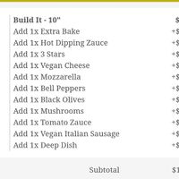 Order summary at Zaucer Pizza in Redmond