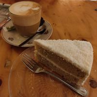 Coconut Lime pie and Oat cappuccino at Het Concerthuis in Groningen
