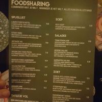 Menu at Het Concerthuis in Groningen