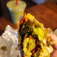Tofu wrap with green smoothie at CoreLife Eatery in Henrietta