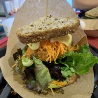 Schnitzel sandwich at Vegana By Tentúgal in Porto