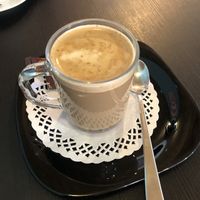 Barley coffee with oat milk  at Vegana By Tentúgal in Porto