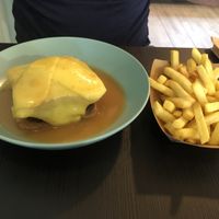 Francesinha with chips  at Vegana By Tentúgal in Porto