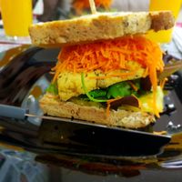 Olive Tofu sandwich at Vegana By Tentúgal in Porto