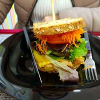 Alheira sandwich at Vegana By Tentúgal in Porto