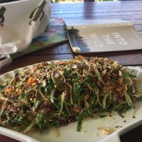 Noodle salad  at Kaingavai Water Garden in Rarotonga