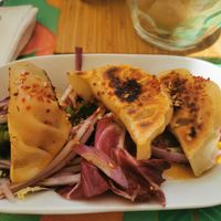 Vegan gyozas at Condende in Sevilla