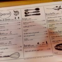 Menu at Condende in Sevilla