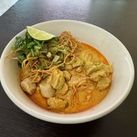 Famous Khao Soi  at Tien Sieng Vegetarian Foods in Chiang Mai