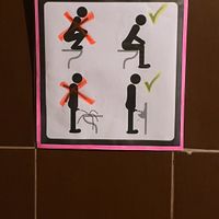 Great sign in toilet  at Tien Sieng Vegetarian Foods in Chiang Mai