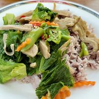 Rice + 2 toppings (40 THB)  at Tien Sieng Vegetarian Foods in Chiang Mai