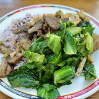 Rice + 3 toppings (45 THB)  at Tien Sieng Vegetarian Foods in Chiang Mai