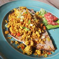 Breakfast vegan scrambled eggs at Simone's Kitchen in Antwerpen