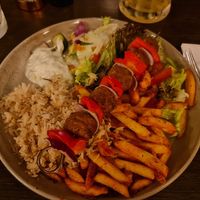 Vegan meatball kebab at Olive Tree Brasserie in Chester