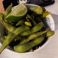 Garlic edamame at Ohana in Jaco