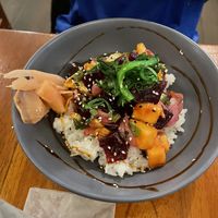 Beet Poke Bowl  at Ohana in Jaco