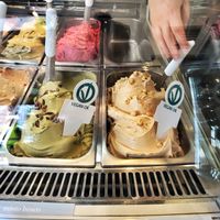 Vegan gelato flavours at Gelateria Concordia in Milan