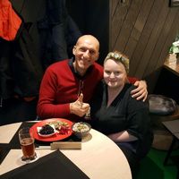 me and the waiter at Ramen Maneki in Bremen