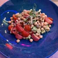 Salad with chickpeas and 🥑  at OM NOM NOM in Lviv