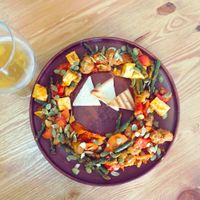 soy meat salad at OM NOM NOM in Lviv