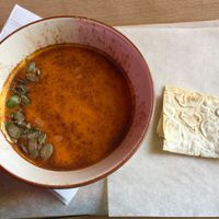 Pumpkin soup at OM NOM NOM in Lviv