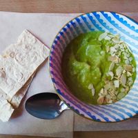 Soup of the day (broccoli) at OM NOM NOM in Lviv