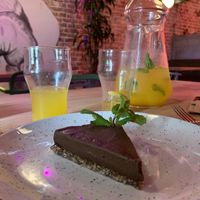 chocolate cake at OM NOM NOM in Lviv